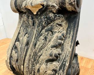 #28 • Extra Large Antique Architectural Volute Cast Plaster/Stone Piece