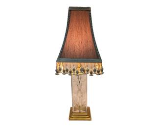 #49 • Signed Dresden Crystal & Brass Table Lamp
