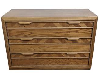#117 • Low MCM Three-Drawer Dresser with Marquetry