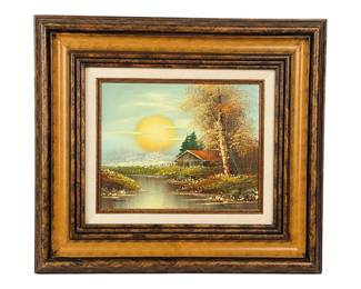#37 • Boswell: Waterside Cabin Signed, Framed Oil Painting on Canvas with COA