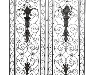 #114 • Maitland Smith 2-Panel Iron Floor Screen Room Divider