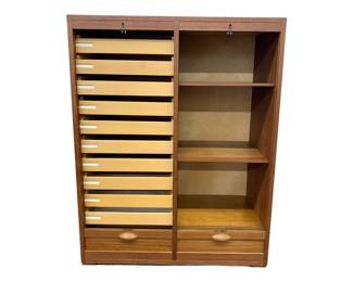 #116 • Danish Modern Teak Double Tambour High Chest by FREJ - ODENSE