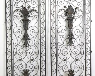 #114 • Maitland Smith 2-Panel Iron Floor Screen Room Divider