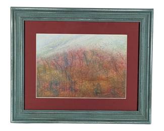 #13 • J. McCoy Signed Watercolor with Salt Effect, Framed