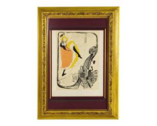 #99 • Henri de Toulouse-Lautrec: "Jane Avril - Le Jardin de Paris" Silkscreen Reproduction, Framed