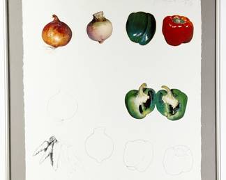 #133 • Jim Dine: "Vegetables II" Signed L. E. Lithograph #77/96, Framed