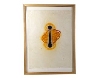 #92 • Steven Sorman: "Sixth Voice" Signed LE 2002 Woodcut with Hand Painting #2/8, Framed