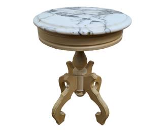 #10 • Mahogany Association, INC Wood and Marble Top Side Table