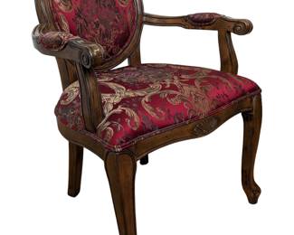 #35 • Louis XVI Style Carved Oval Back Upholstered Armchair
