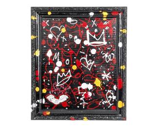 #14 • Tadas Zaicikas: "Graffiti #20210925" Original Acrylic/Spray Paints/Ink on Board, Signed