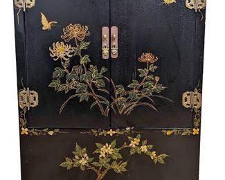 #38 • Chinese Black Lacquered Armoire