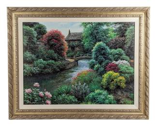 #73 • Henry Peeters: Framed "Gazebo on the Trails of the Pond" Canvas Print
