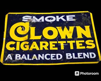 Clown Cigarettes tin sign 14 by 10
