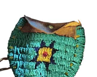 Native American handmade beaded pouch