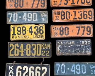 Old Kansas License plates