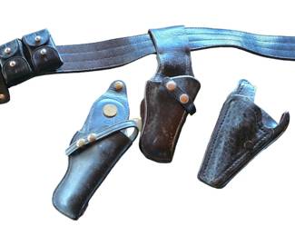 Leather holsters including by Don Hume