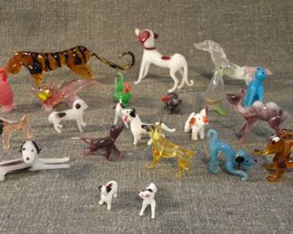Vintage Assorted Hand Blown Glass Animals 