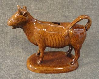 Antique Bennington Rockingham Brown Cow Creamer