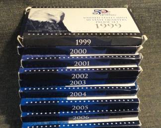 US Mint 50 State Quarter Proof Sets 1999 - 2008