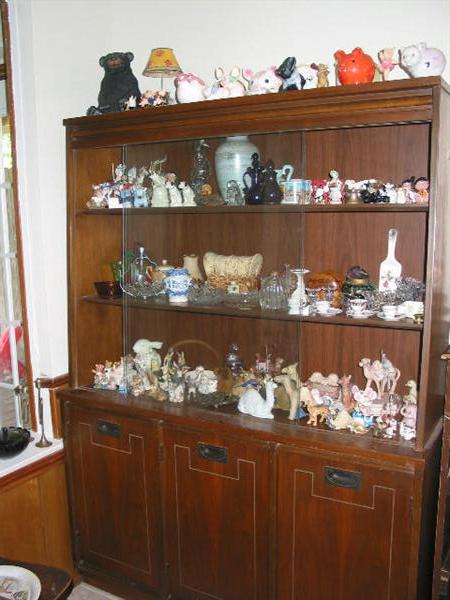 display case with some of the collectables