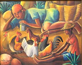 Wilson Bigaud, Haitian Artist,
Original Oil on Board
16"x20"