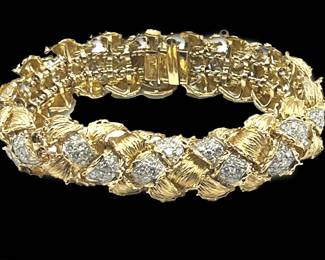 14k Yellow Gold & Diamond Bracelet