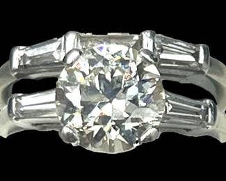 1.95 ctw Wedding Set with Baguette Band