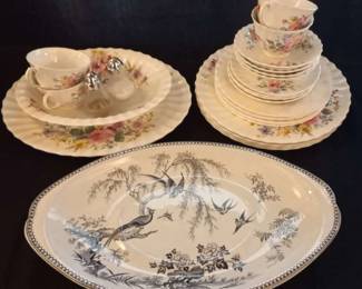 Royal Doulton Arcadia 4piece Bone China Set and Different Pattern Platter
