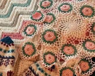 Handmade Dutch Slippers Crochet Doilie And Handmade Afghan 
