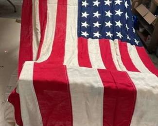 48 Star American Flag Made Of Linen 