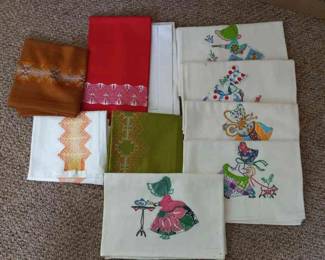 Huck toweling Habd Embroidered Dish Towels