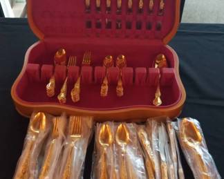 International Decorator Gold Colored Stainless Steel Cutlery Set