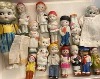 007 1920s Bisque Frozen Charlotte dolls and others