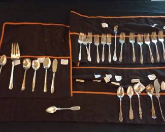 Assorted Silverplate, Silver Inlaid And 750 Gold Silverware