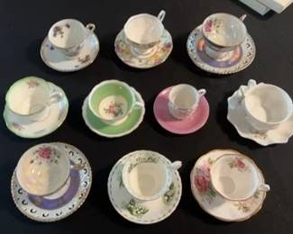 10 Assorted Tea Cups with Matching Saucers 