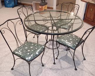 42" round  table and chairs set.  $110