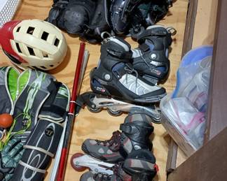 On-line skates, three pair