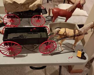 Marx Toys horse drawn wagons