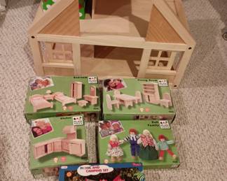 Plan Toys.    Doll house set