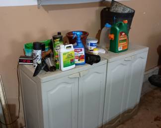 Another style of storage cabinet 
With Garden supplies 