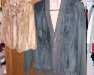 Fur stole 
Mens suade  jacket