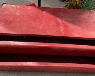 red metal 2 drawer tool holder