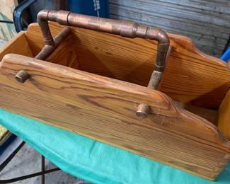 unique cypress tool carry with copper tube handle