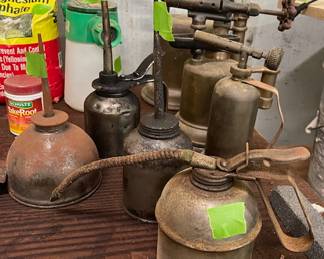 oil cans & brass blow torches
