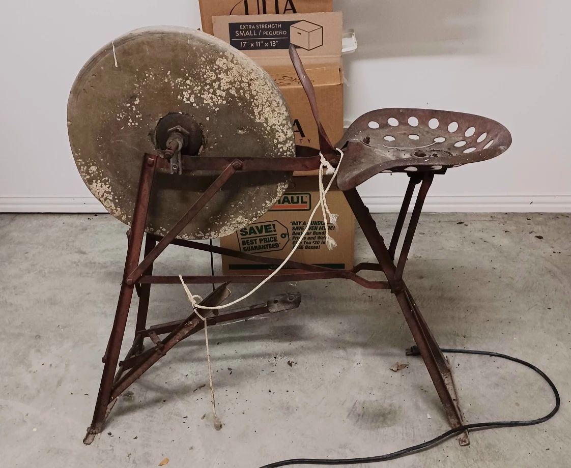 Antique sharpening stool.