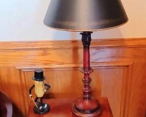 Library side table and lamp