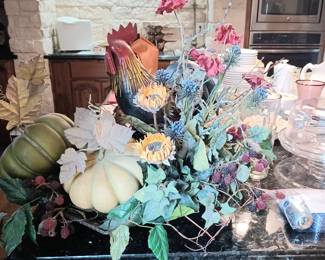 Table floral/rooster floral