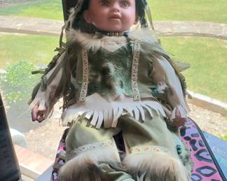 Bisque Native American doll
