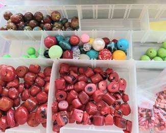 Thousands of beads. Coral.