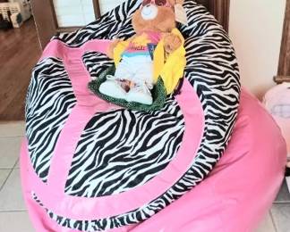 2 Teen size Bean Bags and collectable Care Bear
